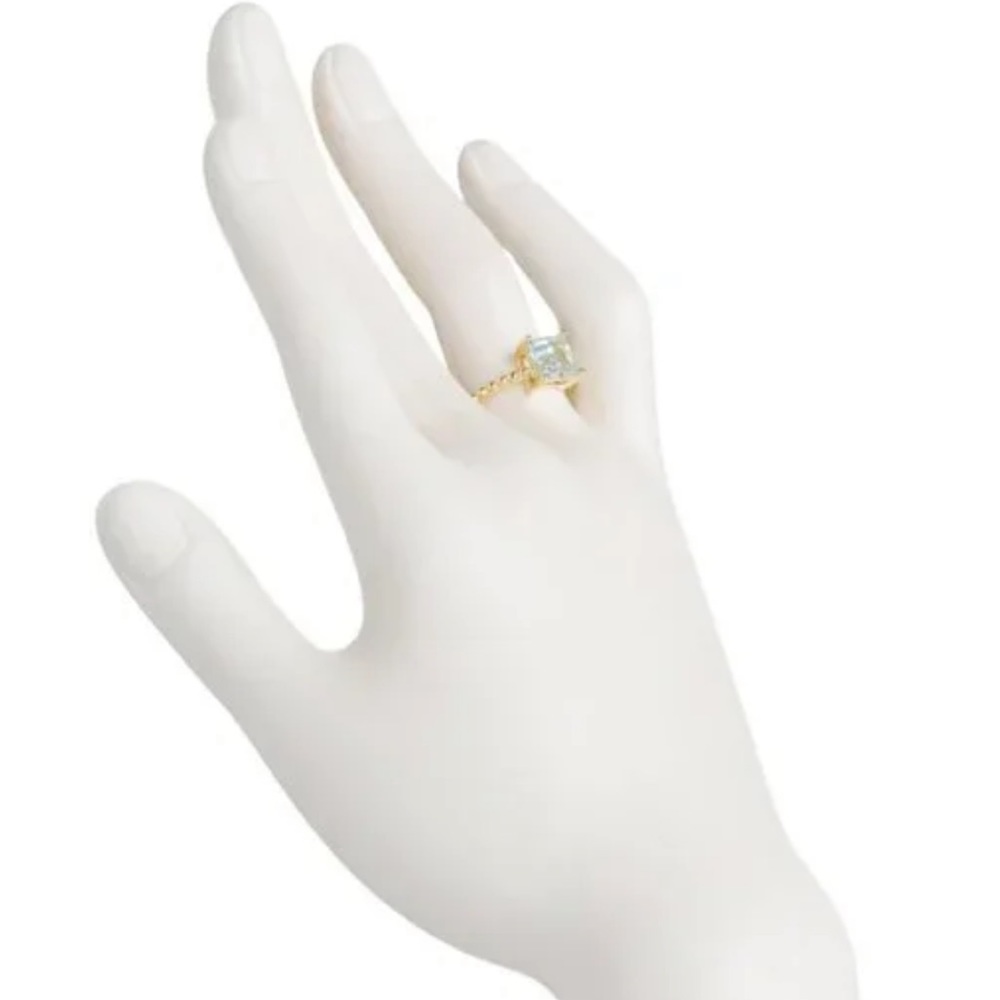 Judith Ripka Blue Topaz Gold Ring - Picture 2 of 12